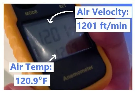 Dryer air speed and temperature