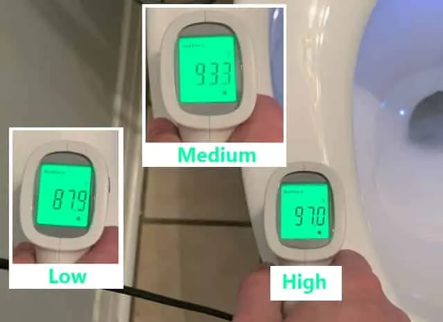 Heated seat temperatures on low, medium and high